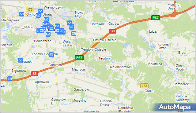 mapa Teodory, Teodory na mapie Targeo