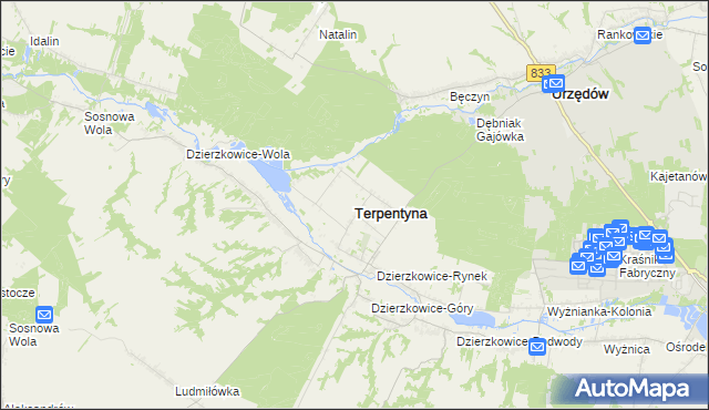 mapa Terpentyna, Terpentyna na mapie Targeo