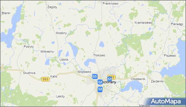 mapa Tłokowo, Tłokowo na mapie Targeo