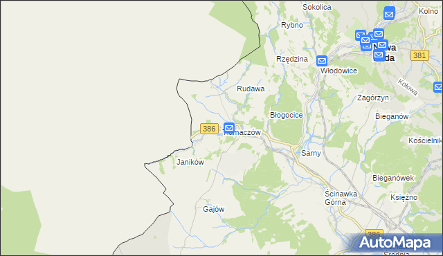mapa Tłumaczów, Tłumaczów na mapie Targeo