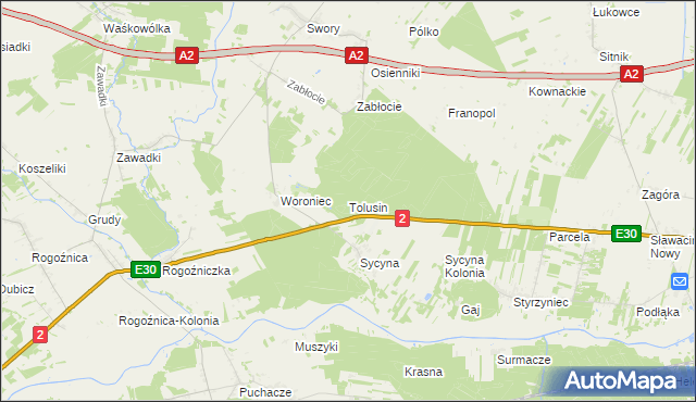 mapa Tolusin, Tolusin na mapie Targeo