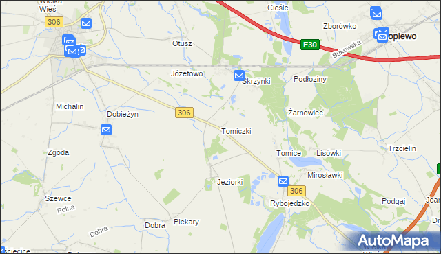 mapa Tomiczki, Tomiczki na mapie Targeo