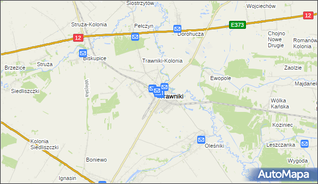 mapa Trawniki powiat świdnicki, Trawniki powiat świdnicki na mapie Targeo