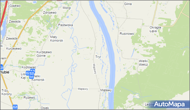 mapa Tryl, Tryl na mapie Targeo