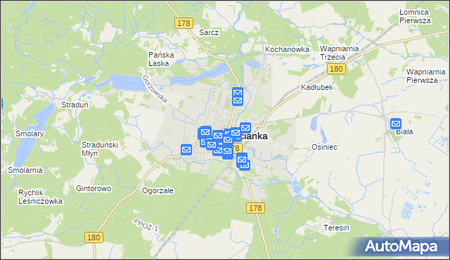 mapa Trzcianka powiat czarnkowsko-trzcianecki, Trzcianka powiat czarnkowsko-trzcianecki na mapie Targeo