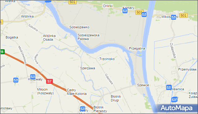 mapa Trzcinisko, Trzcinisko na mapie Targeo