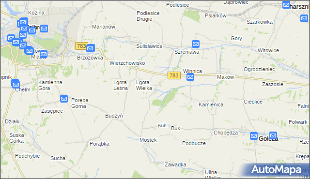 mapa Trzebienice, Trzebienice na mapie Targeo