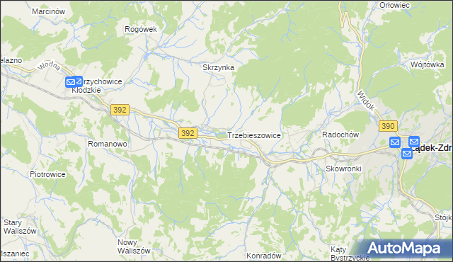 mapa Trzebieszowice, Trzebieszowice na mapie Targeo