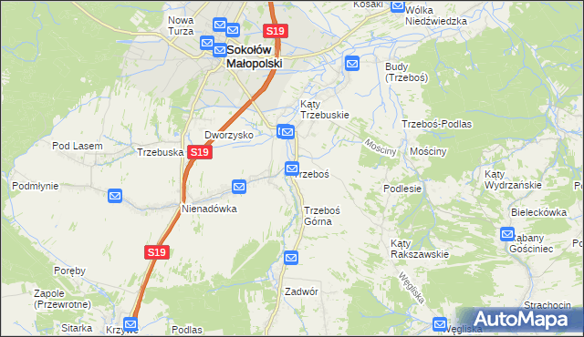 mapa Trzeboś, Trzeboś na mapie Targeo