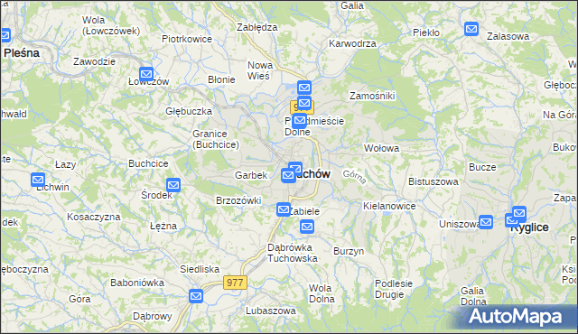 mapa Tuchów, Tuchów na mapie Targeo