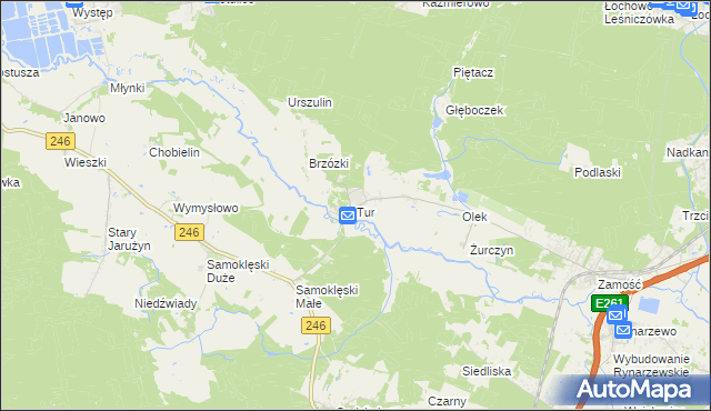 mapa Tur gmina Szubin, Tur gmina Szubin na mapie Targeo