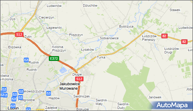 mapa Turka gmina Wólka, Turka gmina Wólka na mapie Targeo