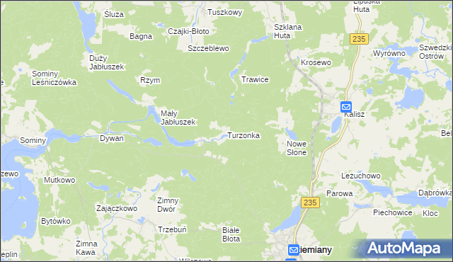 mapa Turzonka, Turzonka na mapie Targeo