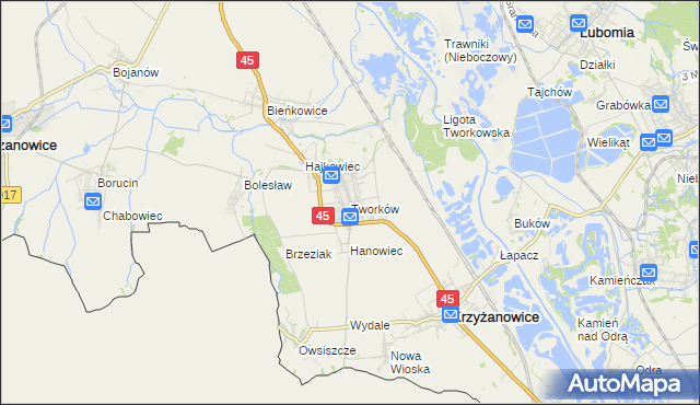 mapa Tworków, Tworków na mapie Targeo