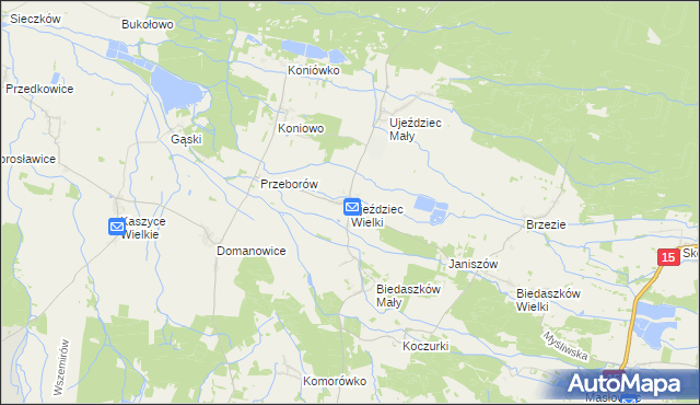 mapa Ujeździec Wielki, Ujeździec Wielki na mapie Targeo