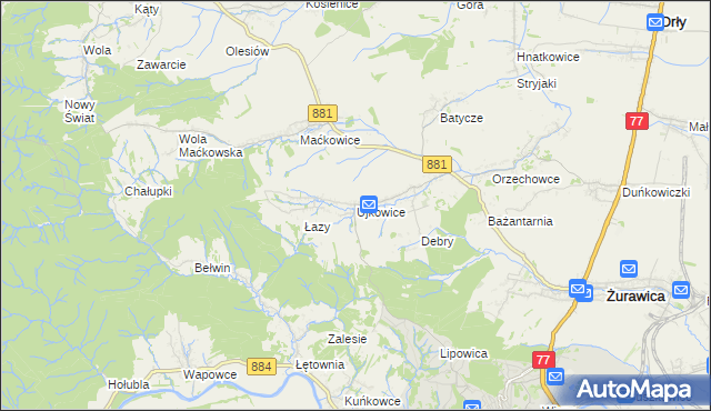 mapa Ujkowice, Ujkowice na mapie Targeo