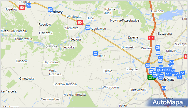 mapa Uleniec, Uleniec na mapie Targeo