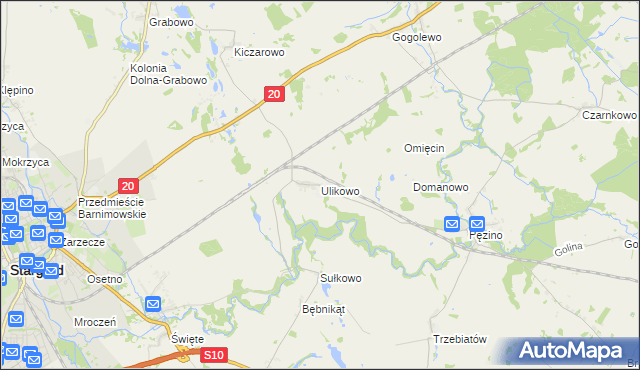 mapa Ulikowo, Ulikowo na mapie Targeo