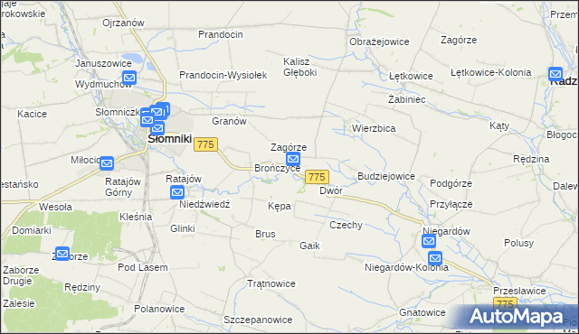 mapa Waganowice, Waganowice na mapie Targeo