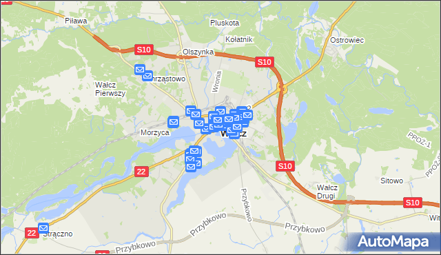mapa Wałcz, Wałcz na mapie Targeo