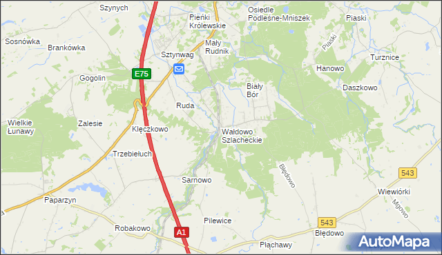 mapa Wałdowo Szlacheckie, Wałdowo Szlacheckie na mapie Targeo