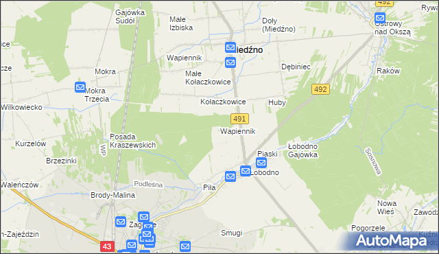 mapa Wapiennik gmina Kłobuck, Wapiennik gmina Kłobuck na mapie Targeo