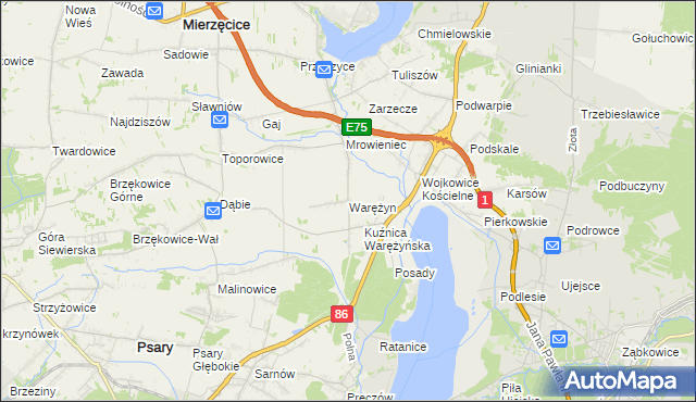 mapa Warężyn, Warężyn na mapie Targeo