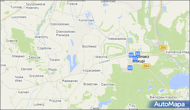 mapa Warznia, Warznia na mapie Targeo