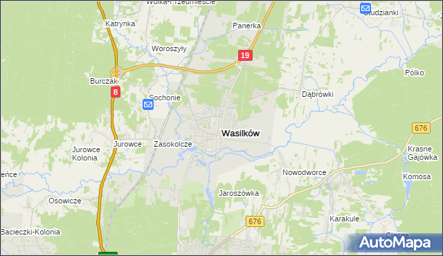 mapa Wasilków, Wasilków na mapie Targeo