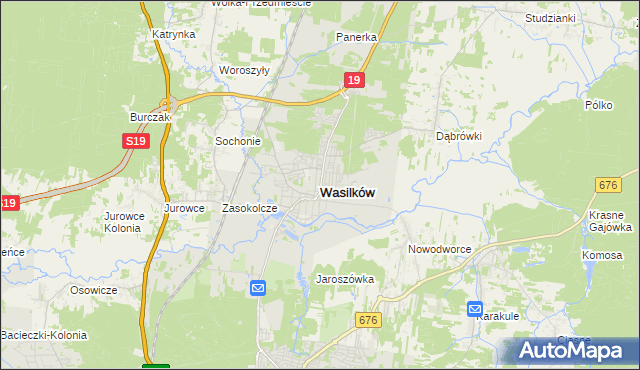 mapa Wasilków, Wasilków na mapie Targeo