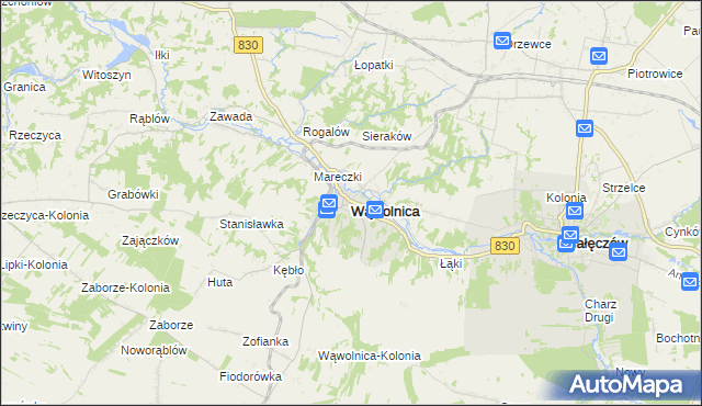mapa Wąwolnica powiat puławski, Wąwolnica powiat puławski na mapie Targeo