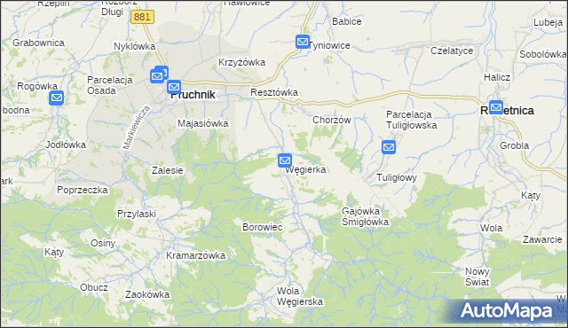 mapa Węgierka, Węgierka na mapie Targeo