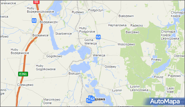 mapa Wenecja gmina Żnin, Wenecja gmina Żnin na mapie Targeo