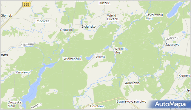 mapa Wersk, Wersk na mapie Targeo