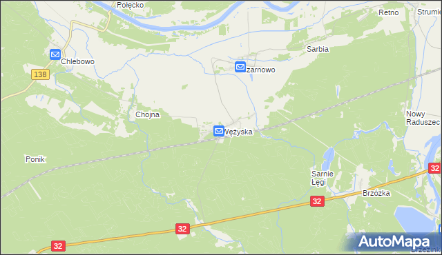 mapa Wężyska, Wężyska na mapie Targeo