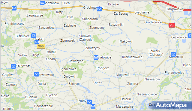 mapa Wiatowice, Wiatowice na mapie Targeo
