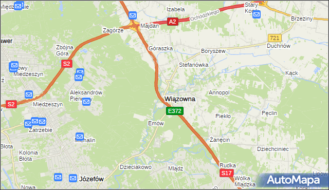 mapa Wiązowna, Wiązowna na mapie Targeo