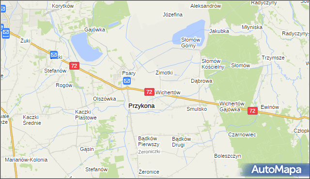 mapa Wichertów, Wichertów na mapie Targeo