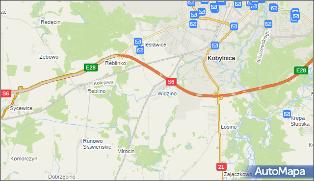 mapa Widzino, Widzino na mapie Targeo