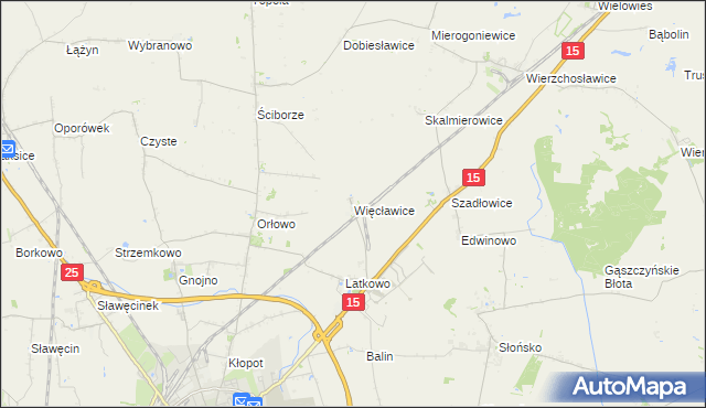mapa Więcławice gmina Gniewkowo, Więcławice gmina Gniewkowo na mapie Targeo