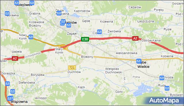 mapa Wielgolas Brzeziński, Wielgolas Brzeziński na mapie Targeo