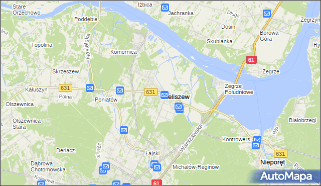 mapa Wieliszew, Wieliszew na mapie Targeo