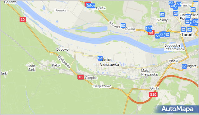 mapa Wielka Nieszawka, Wielka Nieszawka na mapie Targeo