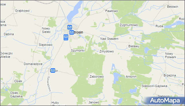 mapa Wielki Bór gmina Jutrosin, Wielki Bór gmina Jutrosin na mapie Targeo