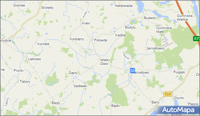 mapa Wielki Dwór, Wielki Dwór na mapie Targeo