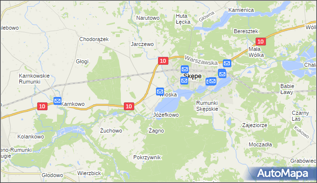 mapa Wioska gmina Skępe, Wioska gmina Skępe na mapie Targeo
