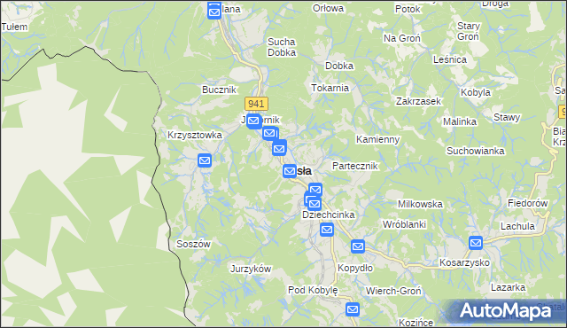 mapa Wisła, Wisła na mapie Targeo