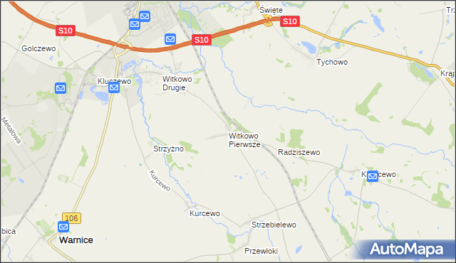 mapa Witkowo Pierwsze, Witkowo Pierwsze na mapie Targeo