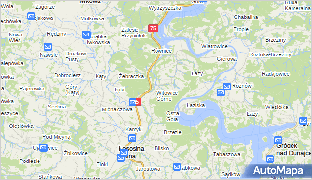 mapa Witowice Górne, Witowice Górne na mapie Targeo