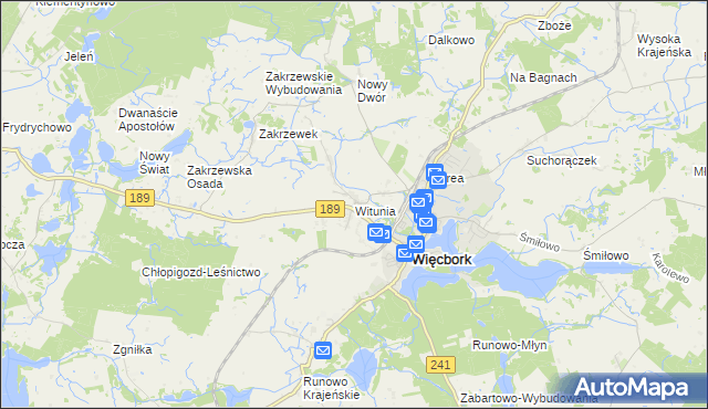 mapa Witunia, Witunia na mapie Targeo